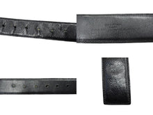 画像をギャラリービューアに読み込む, Yves Saint Laurent イヴサンローラン ベルト バックル ブランドロゴ ヴィンテージ加工 レザー メタル ブラック 美品 中古 4b000687