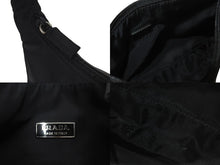 画像をギャラリービューアに読み込む, PRADA プラダ ホーボ ハンドバッグ ワンショルダーバッグ 三角ロゴプレート ブラック ナイロン 美品 中古 4b000773