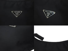 画像をギャラリービューアに読み込む, PRADA プラダ ホーボ ハンドバッグ ワンショルダーバッグ 三角ロゴプレート ブラック ナイロン 美品 中古 4b000773
