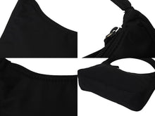 画像をギャラリービューアに読み込む, PRADA プラダ ホーボ ハンドバッグ ワンショルダーバッグ 三角ロゴプレート ブラック ナイロン 美品 中古 4b000773