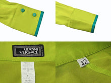 画像をギャラリービューアに読み込む, 極美品 VERSACE ヴェルサーチ gianni versace 長袖シャツ シャツ グリーン サイズ42 中古 4b007911