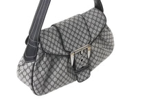 画像をギャラリービューアに読み込む, 極美品 CELINE セリーヌ ワンショルダーバッグ CE00/34 マカダム柄 ブラック グレー キャンバス レザー シルバー金具 総柄 中古 4b000821