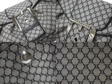 画像をギャラリービューアに読み込む, 極美品 CELINE セリーヌ ワンショルダーバッグ CE00/34 マカダム柄 ブラック グレー キャンバス レザー シルバー金具 総柄 中古 4b000821