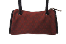 画像をギャラリービューアに読み込む, LOEWE ロエベ ハンドバッグ 290503 アナグラム柄 キャンバス レザー レッド ブラウン シルバー金具 美品 中古 4b000840