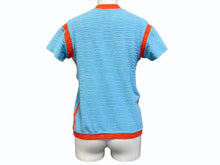 画像をギャラリービューアに読み込む, 極美品 CHANEL シャネル 半袖シャツ スポーツライン 02s ココマーク P19452V11234 ブルー オレンジ ポリアミド サイズ36 中古 4b000854