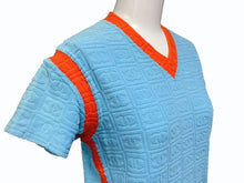 画像をギャラリービューアに読み込む, 極美品 CHANEL シャネル 半袖シャツ スポーツライン 02s ココマーク P19452V11234 ブルー オレンジ ポリアミド サイズ36 中古 4b000854