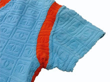 画像をギャラリービューアに読み込む, 極美品 CHANEL シャネル 半袖シャツ スポーツライン 02s ココマーク P19452V11234 ブルー オレンジ ポリアミド サイズ36 中古 4b000854