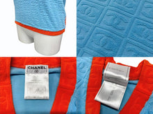 画像をギャラリービューアに読み込む, 極美品 CHANEL シャネル 半袖シャツ スポーツライン 02s ココマーク P19452V11234 ブルー オレンジ ポリアミド サイズ36 中古 4b000854