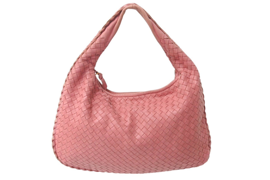BOTTEGA VENETA ボッテガヴェネタ イントレチャート ホーボー ワンショルダーバッグ 115653 レザー ピンク 良品 中古 4b000873