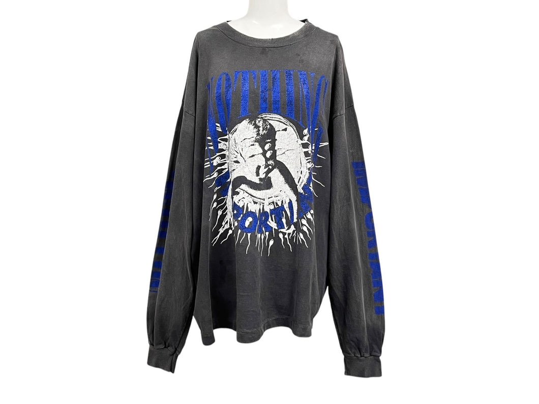 SAINT MICHAEL セント マイケル × Kosuke Kawamura 24AW Nothing Important ロンT ブラック サイズXL 美品 中古 4b000888