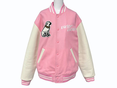 極美品 VICTOR VICTOR WORLDWIDE ヴィクターヴィクター ワールドワイド スタジャン VV29JK001PK3 サイズL NIGO ピンク 中古 4b000923