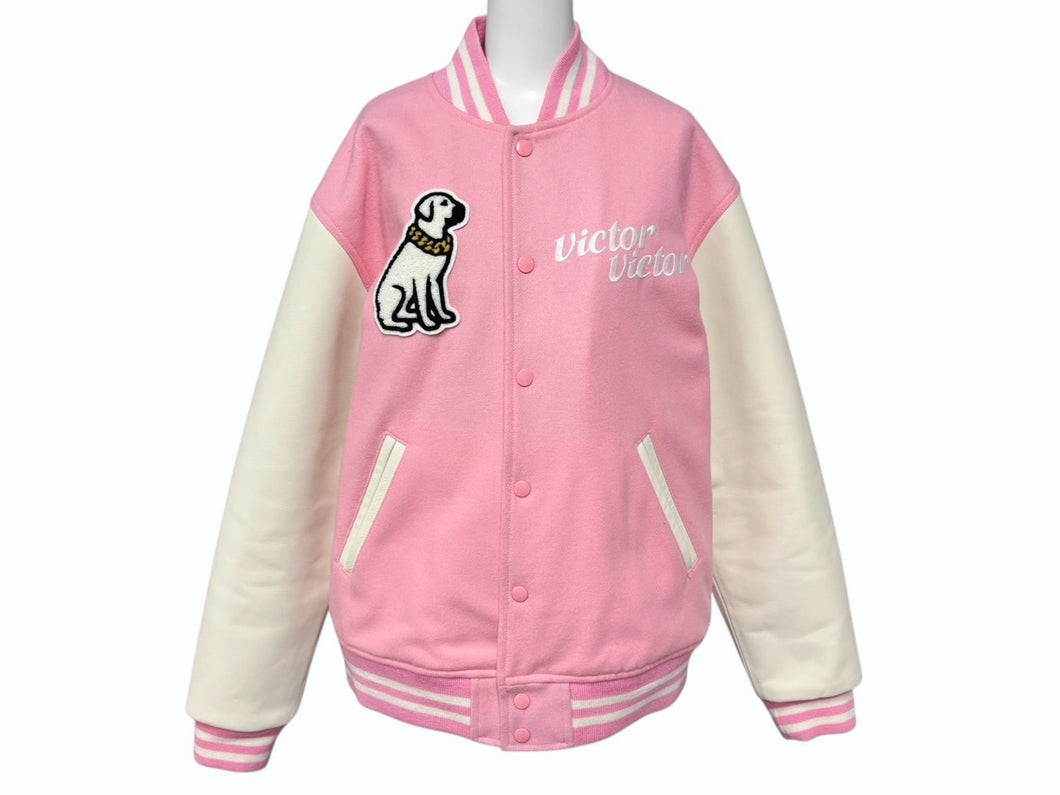 極美品 VICTOR VICTOR WORLDWIDE ヴィクターヴィクター ワールドワイド スタジャン VV29JK001PK3 サイズL NIGO ピンク 中古 4b000923