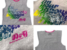 画像をギャラリービューアに読み込む, DOLCE&amp;GABBANA ドルチェアンドガッバーナ グラフィック レインボーグリッタープリント タンクトップ グレー コットン XS 美品 中古 4b000925