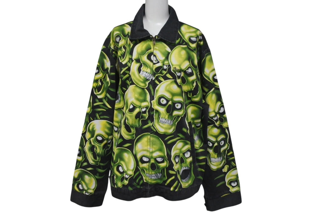 Supreme シュプリーム Skull pile Work Jacket 18ss スカル デニム ジャケット サイズL シルバー金具 中古 4b000936