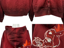 画像をギャラリービューアに読み込む, 新品未使用 SLOWBUCKS スローバックス ジップアップフーディー パーカー サイズXL レッド グラデーション 刺繍 中古 4b009446