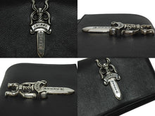 Load image into Gallery viewer, 極美品 CHROME HEARTS クロムハーツ エクストララージダガー装飾 クラッチバッグ ダガージップ レザー シルバー925 シルバー金具 中古 4b010003