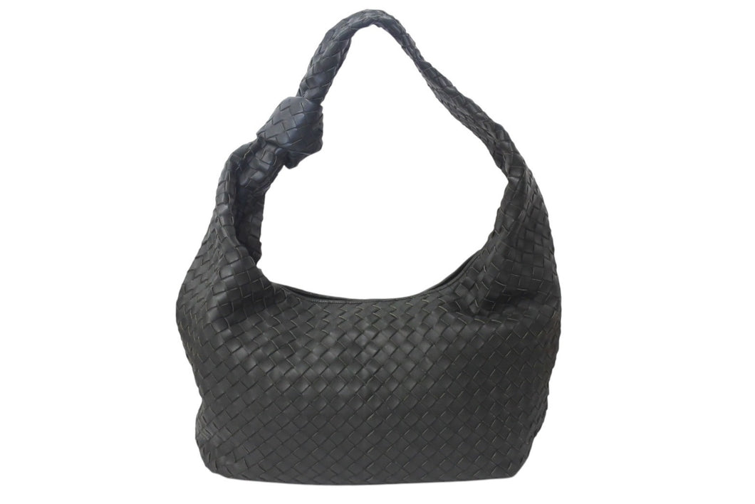 BOTTEGA VENETA ボッテガヴェネタ イントレチャート ザ ジョディマキシ ショルダーバッグ レザー P01492354Z グリーン 美品 中古 4b001004