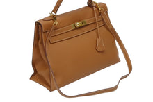 Load image into Gallery viewer, 極美品 HERMES エルメス ケリー32 外縫い ゴールド □H刻印 ゴールド金具 トリヨンクレマンス ハンドバッグ 2WAY 中古 4b010171