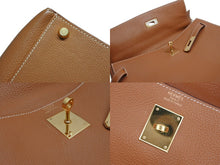 Load image into Gallery viewer, 極美品 HERMES エルメス ケリー32 外縫い ゴールド □H刻印 ゴールド金具 トリヨンクレマンス ハンドバッグ 2WAY 中古 4b010171