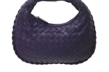 画像をギャラリービューアに読み込む, 極美品 BOTTEGAVENETA ボッテガヴェネタ イントレチャート ホーボー ミニ ハンドバッグ 189227 レザー パープル ゴールド金具 中古 4b001027