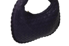 画像をギャラリービューアに読み込む, 極美品 BOTTEGAVENETA ボッテガヴェネタ イントレチャート ホーボー ミニ ハンドバッグ 189227 レザー パープル ゴールド金具 中古 4b001027