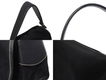 画像をギャラリービューアに読み込む, PRADA プラダ ポコノ ワンショルダーバッグ ハンドバッグ イタリア製 ナイロン レザー ブラック シルバー金具 美品 中古 4b001154