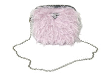 画像をギャラリービューアに読み込む, 極美品 PRADA プラダ ファー ショルダーバッグ トライアングルロゴ イタリア製 ナイロン ピンク ブラック シルバー金具 中古 4b001223