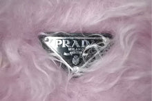 画像をギャラリービューアに読み込む, 極美品 PRADA プラダ ファー ショルダーバッグ トライアングルロゴ イタリア製 ナイロン ピンク ブラック シルバー金具 中古 4b001223