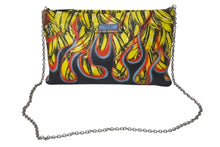 画像をギャラリービューアに読み込む, 極美品 PRADA プラダ クラッチバッグ ファイヤーパターン バナナ 1BF060 レザー イエロー レッド ブラック シルバー金具 中古 4b001224
