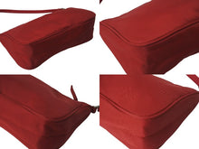 画像をギャラリービューアに読み込む, PRADA プラダ アクセサリーポーチ トライアングルロゴ 三角ロゴプレート ナイロン レッド シルバー金具 美品 中古 4b001233