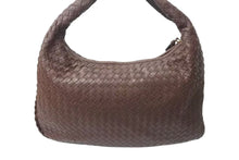 画像をギャラリービューアに読み込む, BOTTEGAVENETA ボッテガヴェネタ イントレチャート ホーボー ハンドバッグ イタリア製 レザー シルバー金具 ブラウン 美品 中古 4b001264