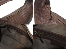 画像をギャラリービューアに読み込む, BOTTEGAVENETA ボッテガヴェネタ イントレチャート ホーボー ハンドバッグ イタリア製 レザー シルバー金具 ブラウン 美品 中古 4b001264