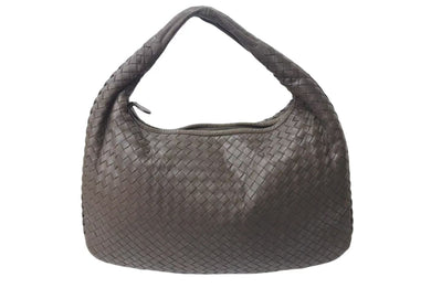 BOTTEGAVENETA ボッテガヴェネタ イントレチャート ホーボー ハンドバッグ イタリア製 レザー シルバー金具 ベージュ 美品 中古 4b001266