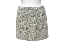 画像をギャラリービューアに読み込む, BOTTEGAVENETA ボッテガヴェネタ ミニスカート 813032 サイズ34 ウール ナイロン モヘヤ ホワイト ブラック 美品 中古 4b001283