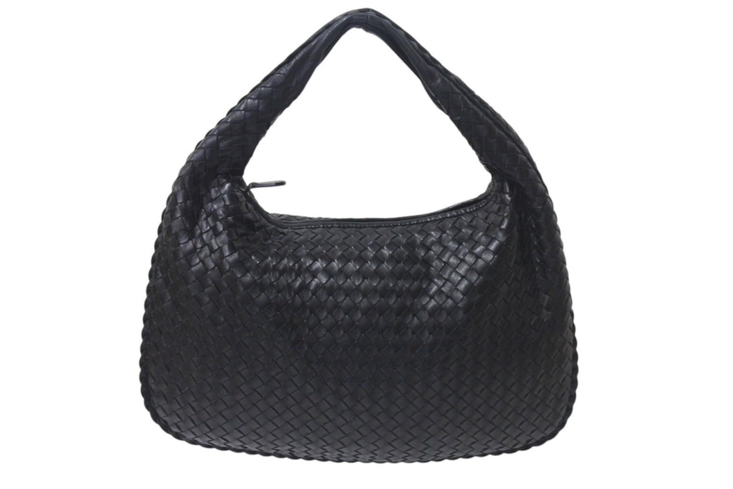 極美品 BOTTEGA VENETA ボッテガヴェネタ イントレチャート ホーボー ハンドバッグ レザー ブラック ワンショルダー 中古 4b001323