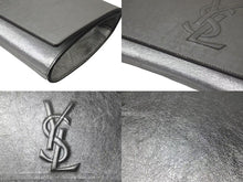 画像をギャラリービューアに読み込む, 極美品 YVES SAINT LAURENT イブ サンローラン クラッチバッグ シルバー アクセサリーポーチ 361120 中古 4b001387