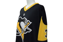 画像をギャラリービューアに読み込む, 極美品 REEBOK リーボック NHL Penguins ピッツバーグ ペンギンズ ゲームシャツ ブラック イエロー ホワイト サイズYOUTH XL 中古 4b001394