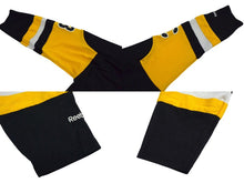 画像をギャラリービューアに読み込む, 極美品 REEBOK リーボック NHL Penguins ピッツバーグ ペンギンズ ゲームシャツ ブラック イエロー ホワイト サイズYOUTH XL 中古 4b001394