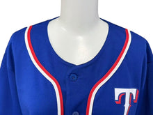 画像をギャラリービューアに読み込む, 極美品 MLBRangers エムエルビー テキサスレンジャース ベースボールシャツ ユニフォーム ブルー ホワイト レッド ブルー XL 中古 4b001410