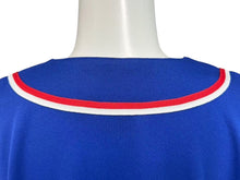 画像をギャラリービューアに読み込む, 極美品 MLBRangers エムエルビー テキサスレンジャース ベースボールシャツ ユニフォーム ブルー ホワイト レッド ブルー XL 中古 4b001410