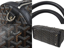 画像をギャラリービューアに読み込む, GOYARD ゴヤール クロワジュール35 ハンドバッグ BAE0201405 PVC レザー ブラック シルバー金具 美品 中古 4b001465