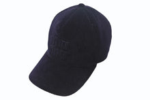 画像をギャラリービューアに読み込む, MIUMIU ミュウミュウ コ―デュロイ ロゴ ベースボール キャップ ネイビー コットン 5HC179 帽子 小物 サイズS 美品 中古 4b001476