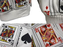 画像をギャラリービューアに読み込む, 極美品 Supreme シュプリーム Court Cards Hooded Leather Jacket レザージャケット トランプ サイズS 16FW ホワイト ラムレザー 中古 4b001488