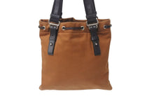 画像をギャラリービューアに読み込む, YvesSaintLaurent RiveGauche イヴサンローラン リヴゴーシュ ハンドバッグ ショルダーバック コットン レザー ブラウン 美品 中古 4b001595