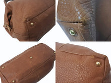 画像をギャラリービューアに読み込む, YVES SAINT LAURENT イヴ サンローラン ハンドバッグ 299172Y レザー ブラウン ゴールド金具 203314 良品 中古 4b001598