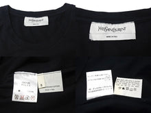 画像をギャラリービューアに読み込む, YVES SAINT LAURENT イヴサンローラン 半袖Tシャツ Y1LFE サイズS ロゴプリント ブラック ホワイト コットン 美品 中古 4b001601