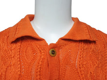 画像をギャラリービューアに読み込む, COOGI クージーニット 半袖 ポロシャツ 立体編み込み 3Dニット ハーフ ボタンRN74095 サイズ XL オレンジ 美品 中古 4b001608