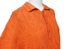 画像をギャラリービューアに読み込む, COOGI クージーニット 半袖 ポロシャツ 立体編み込み 3Dニット ハーフ ボタンRN74095 サイズ XL オレンジ 美品 中古 4b001608