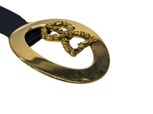 画像をギャラリービューアに読み込む, DOLCE&amp;GABBANA ドルチェアンドガッバーナ ベルト D&amp;G ロゴバックル ブラック ゴールド レザー 中古 4b001623