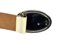 画像をギャラリービューアに読み込む, DOLCE&amp;GABBANA ドルチェ＆ガッバーナ D&amp;G ロゴ バックル ベルト BE0241 エナメルレザー メタル ホワイト 80CM 32INCH 美品 中古 4b001624